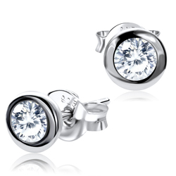 CZ Round Shaped Silver Stud Earring STS-3253
